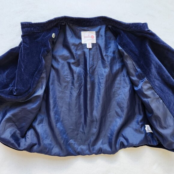 Annie Girls Military Style Navy Blue Velvet Jacket Patches Ribbon Cute Dressy - Picture 4 of 12